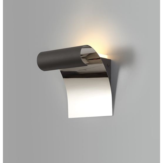Davina Wall Lamp, 1 x 8W LED, 3000K, 560lm, Sand Anthracite/Polished Chrome,