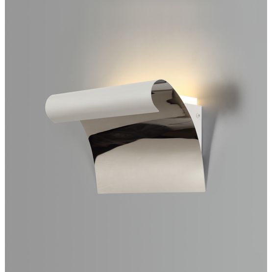 Davina Wall Lamp, 1 x 12W LED, 3000K, 840lm, Sand White/Polished Chrome,