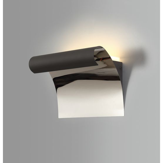 Davina Wall Lamp, 1 x 12W LED, 3000K, 840lm, Sand Anthracite/Polished Chrome,
