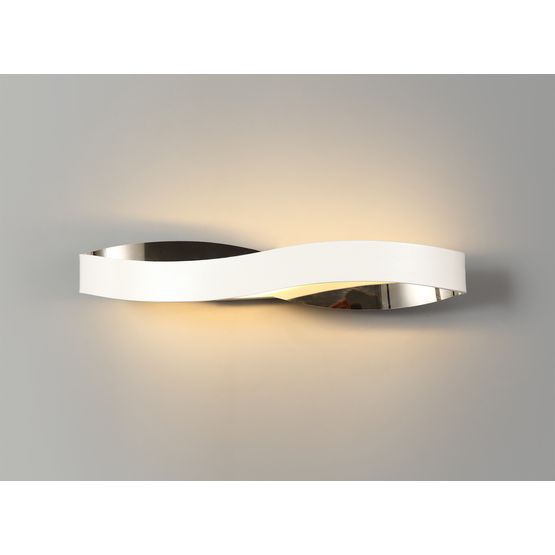 Clarisa Wall Lamp, 1 x 6W LED, 3000K, 420lm, Sand White/Polished Chrome,