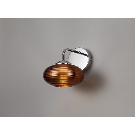 Rachel Wall Lamp Switched, 1 x 8W LED, 4000K, Copper/Polished Chrome,
