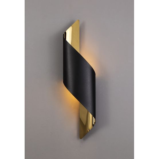 Kiara Wall Lamp Large, 1 x 8W LED, 3000K, 640lm, Sand Black/Gold,
