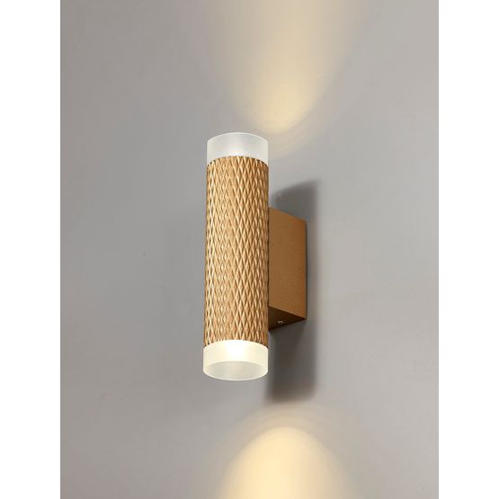 Sienna 2 Light Wall Lamp GU10, Champagne Gold/Acrylic Rings