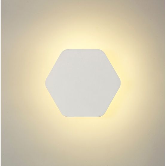 Melody Magnetic Base Wall Lamp, 12W LED 3000K 498lm, 15cm Horizontal Hexagonal, Sand White