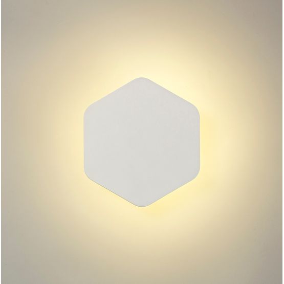 Melody Magnetic Base Wall Lamp, 12W LED 3000K 498lm, 15cm Vertical Hexagonal, Sand White