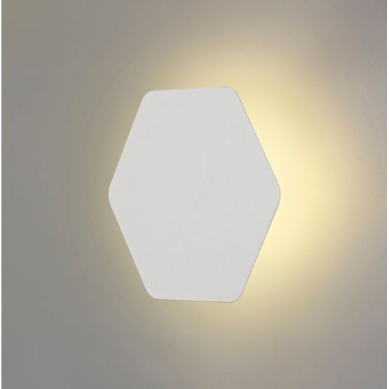 Melody Magnetic Base Wall Lamp, 12W LED 3000K 498lm, 20cm Horizontal Hexagonal, Sand White