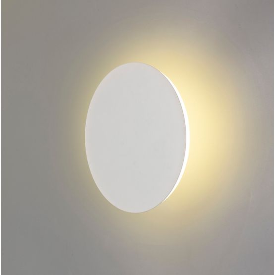 Melody Magnetic Base Wall Lamp, 12W LED 3000K 498lm, 20/19cm Round Centre, Sand White/Acrylic Frosted Diffuser