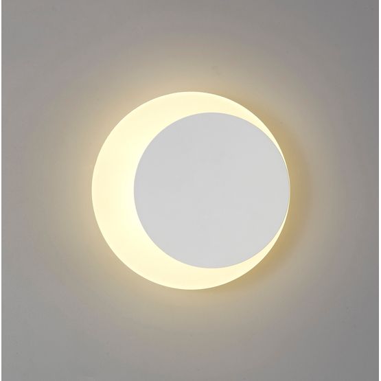 Melody Magnetic Base Wall Lamp, 12W LED 3000K 498lm, 15/19cm Round Right Offset, Sand White/Acrylic Frosted Diffuser