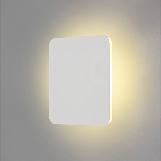 Melody Magnetic Base Wall Lamp, 12W LED 3000K 498lm, 20/19cm Square Centre, Sand White/Acrylic Frosted Diffuser