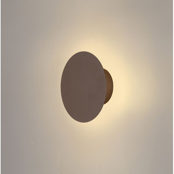 Melody Magnetic Base Wall Lamp, 12W LED 3000K 498lm, 15cm Round, Coffee