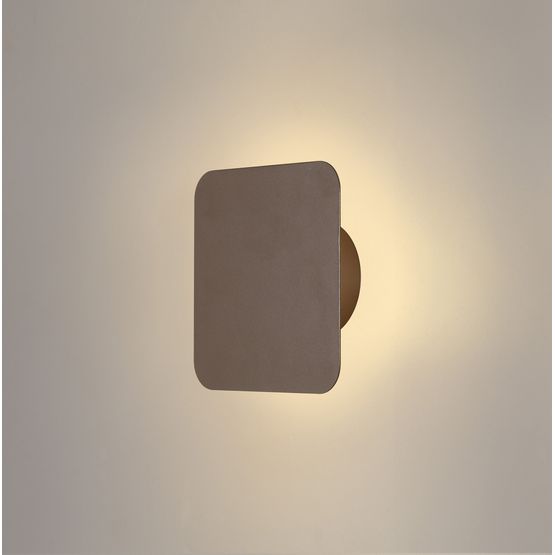 Melody Magnetic Base Wall Lamp, 12W LED 3000K 498lm, 15cm Square, Coffee