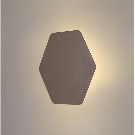 Melody Magnetic Base Wall Lamp, 12W LED 3000K 498lm, 20cm Horizontal Hexagonal, Coffee