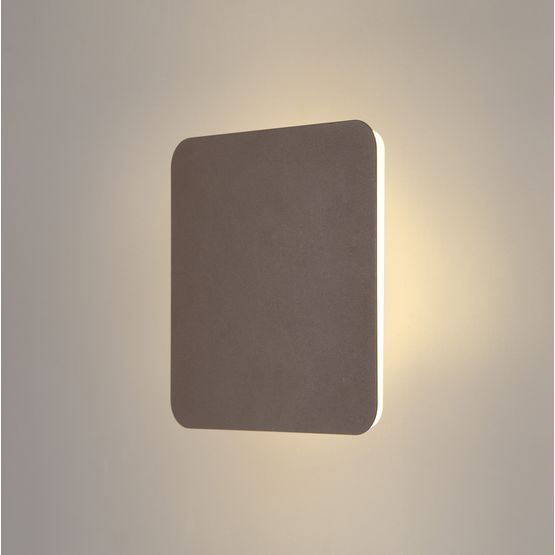 Melody Magnetic Base Wall Lamp, 12W LED 3000K 498lm, 20/19cm Square Centre, Coffee/Acrylic Frosted Diffuser