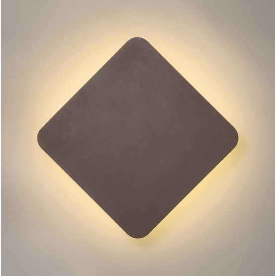 Melody Magnetic Base Wall Lamp, 12W LED 3000K 498lm, 20/19cm Diamond Centre, Coffee/Acrylic Frosted Diffuser