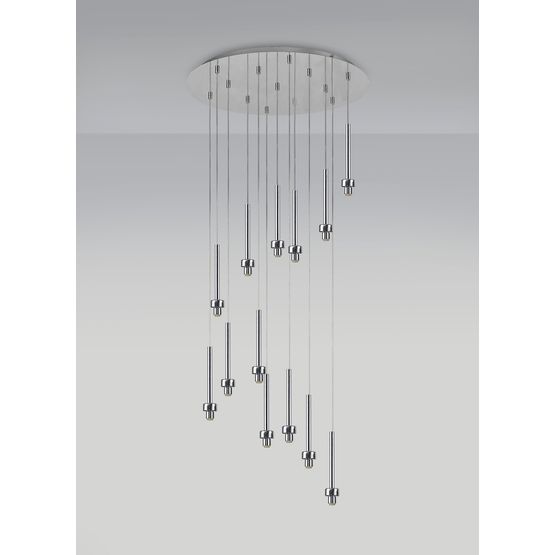Ireine Polished Chrome 13 Light G9 Universal 2.5m Round Multiple Pendant, Suitable For A Vast Selection Of Glass Shades