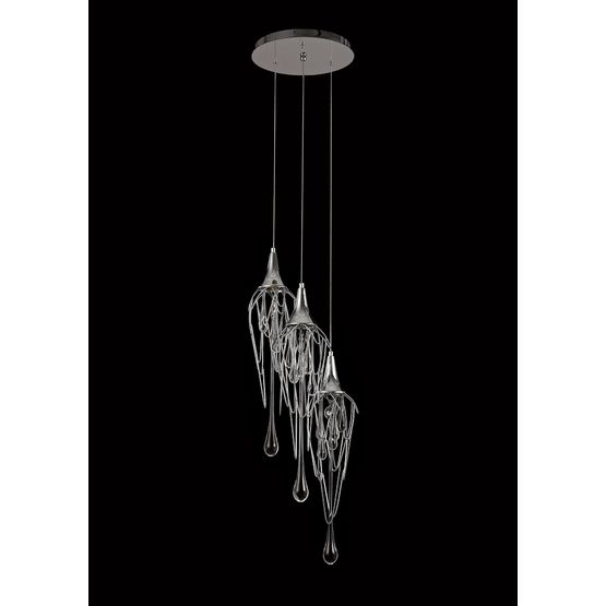 Ida Pendant Round, 3 x GU10, Polished Chrome