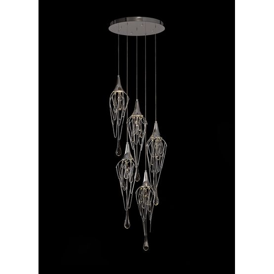 Ida Pendant Round, 5 x GU10, Polished Chrome