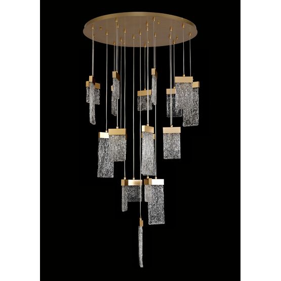 Bella Pendant Round 5m, 21 x 4.5W LED, 3000K, 3360lm, Painted Brushed Gold,  Item Weight: 34.2kg