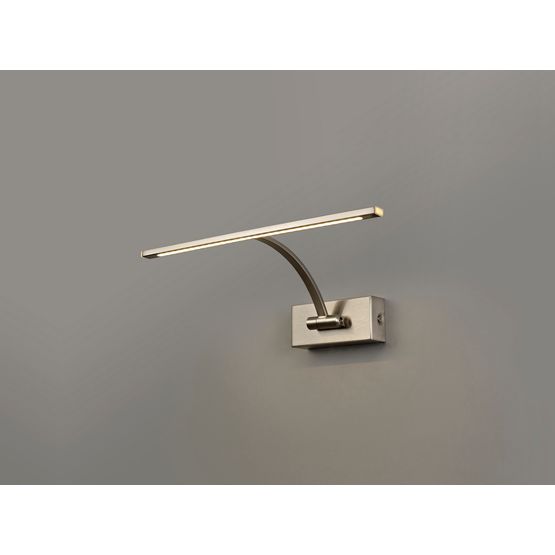 Pearl Small 1 Arm Satin Nickel Wall Lamp/Picture Light (1 x 6W LED, 3000K, 470lm)