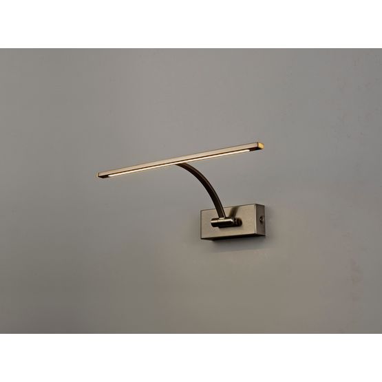Pearl Small 1 Arm Wall Lamp/Picture Light, 1 x 6W LED, 3000K, 470lm, Bronze,