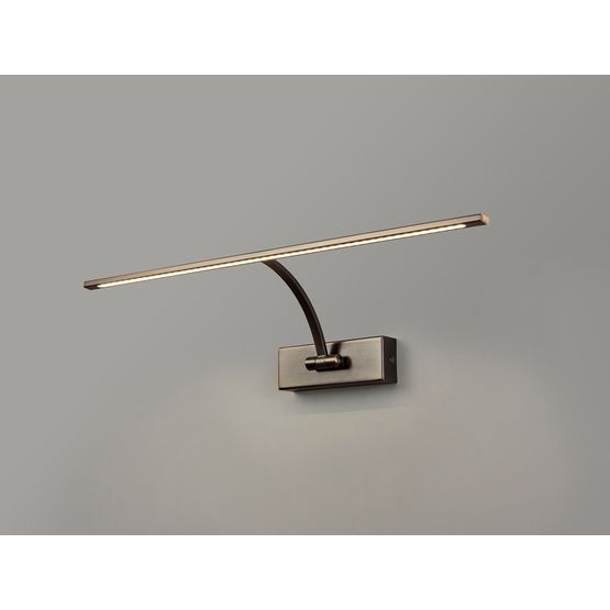 Pearl Large 1 Arm Wall Lamp/Picture Light, 1 x 10W LED, 3000K, 850lm, Bronze,