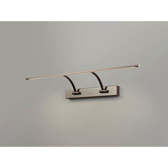 Pearl Small 2 Arm Wall Lamp/Picture Light, 1 x 14W LED, 3000K, 1070lm, Bronze,