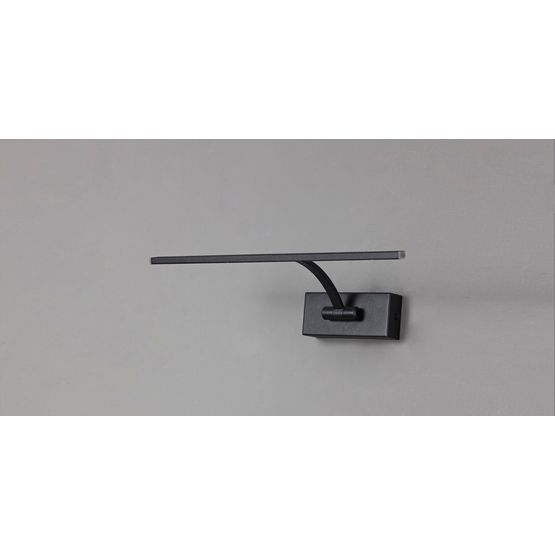 Pearl Small 1 Arm Wall Lamp/Picture Light, 1 x 6W LED, 3000K, 470lm, Sand Black,