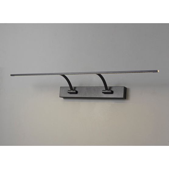 Pearl Small 2 Arm Wall Lamp/Picture Light, 1 x 14W LED, 3000K, 1070lm, Sand Black,