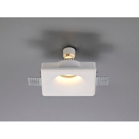 Samira Square Deep Recessed Spotlight, 1 x GU10, White Paintable Gypsum, Cut Out: L:123mmxW:123mm