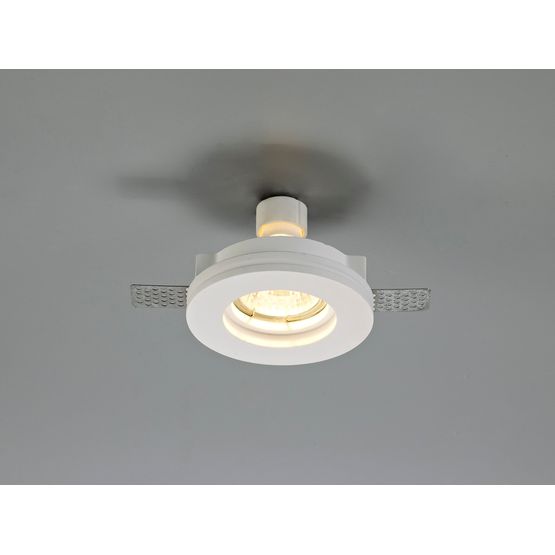 Samira Round Stepped Recessed Spotlight,  1 x GU10, White Paintable Gypsum, Cut Out: D:103mm