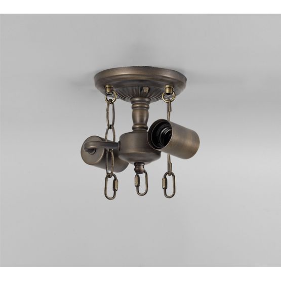 Marina Semi Ceiling Kit, 2 x E27, Aged Antique Brass
