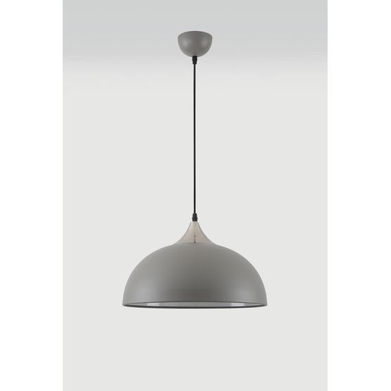 Alicia 38cm Small Pendant, 1 x E27, Sand Grey/Satin Nickel