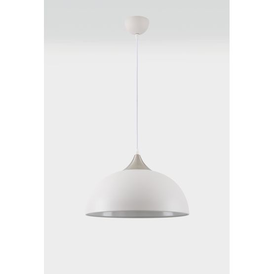 Alicia 38cm Small Pendant, 1 x E27, Sand White/Satin Nickel