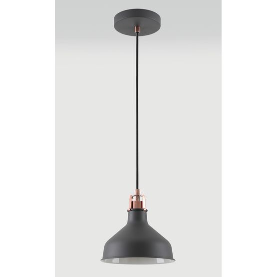 Bronx Small Pendant, 1 x E27, Graphite/Copper/White