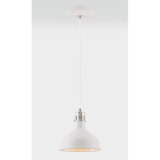 Bronx Small Pendant, 1 x E27, Sand White/Satin Nickel/White