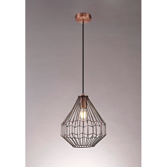 Vienna Small Pendant, 1 x E27, Antique Copper/Black