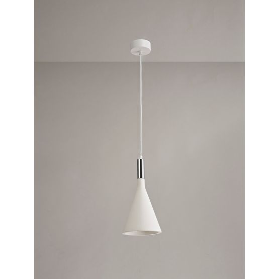 Samira Pendant, 1 x E27, White Paintable Gypsum