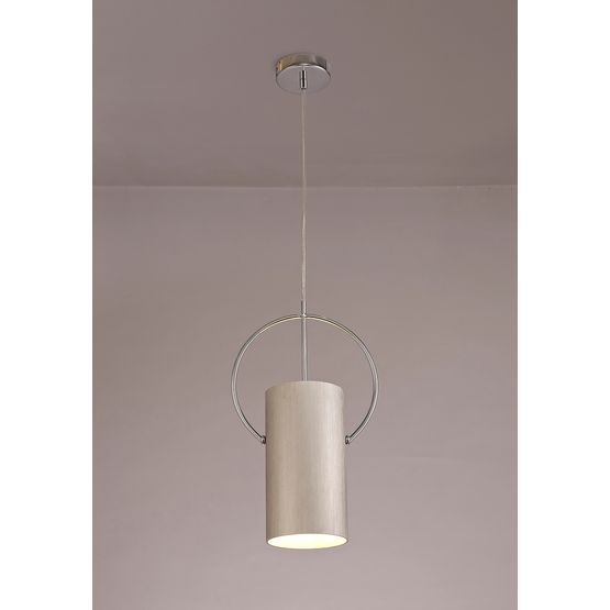 Aleana Single Pendant, 1 x E27, Satin Nickel/Polished Chrome