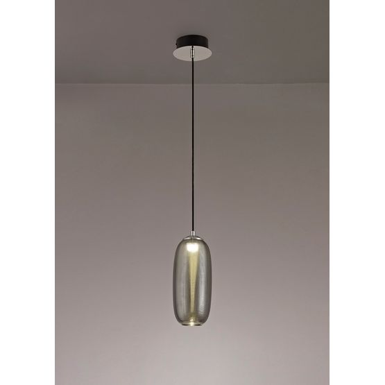 Bethany Pendant, 1 x 8W LED, 4000K, 720lm, Smoked/Black,