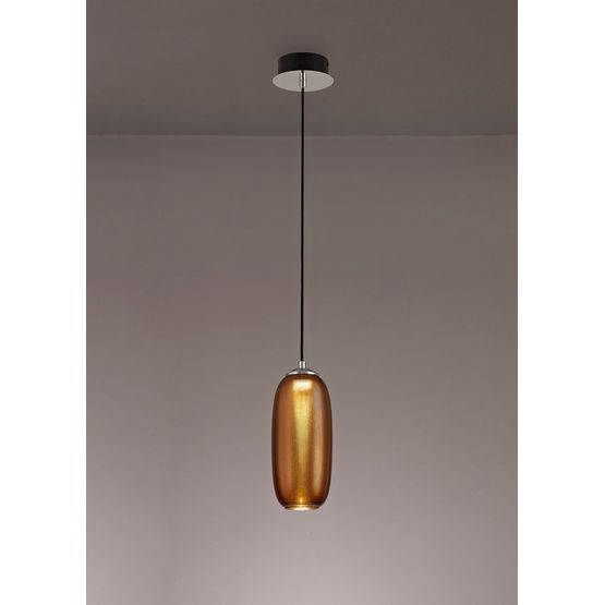 Bethany Pendant, 1 x 8W LED, 4000K, 720lm, Copper/Black,