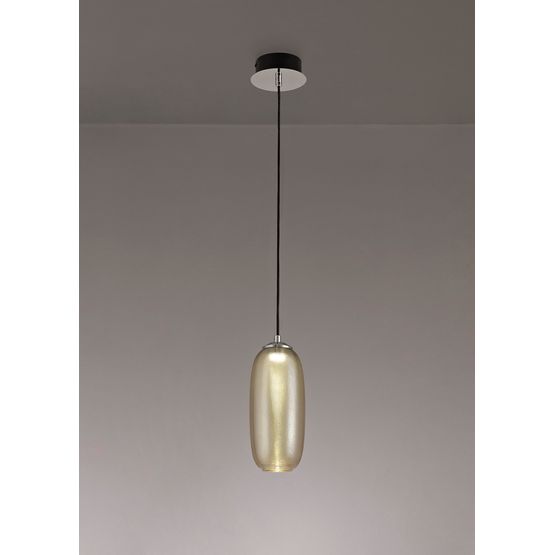 Bethany Pendant, 1 x 8W LED, 4000K, 720lm, Champagne/Black,