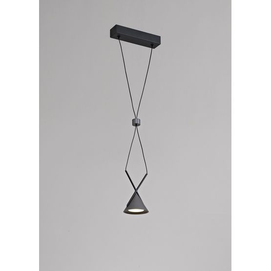 Xyla Pendant 1 Light, 1 x 3W LED, 3000K, 110lm, Sand Black/Grey,