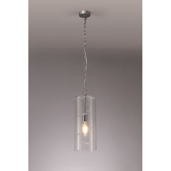 Lisa Pendant, 1 Light E27, Polished Chrome/Clear