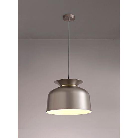 Thea Single Pendant, 1 Light Adjustable E27, Satin Nickel