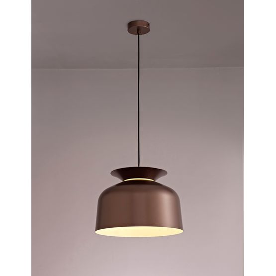 Thea Single Pendant, 1 Light Adjustable E27, Gloss Coffee