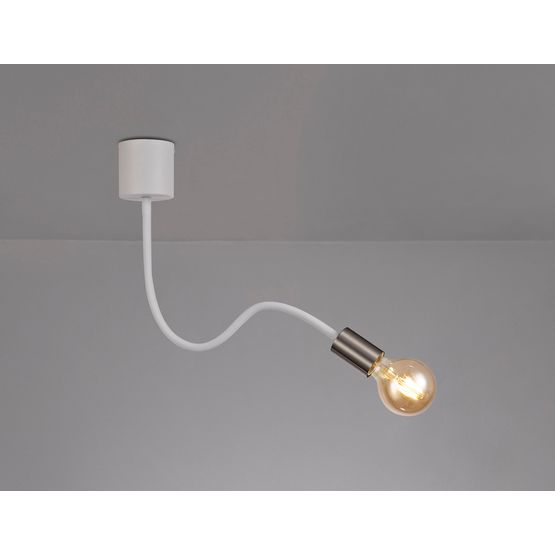 Grace Flexible Ceiling 1 Light E27 Satin White/Satin Nickel