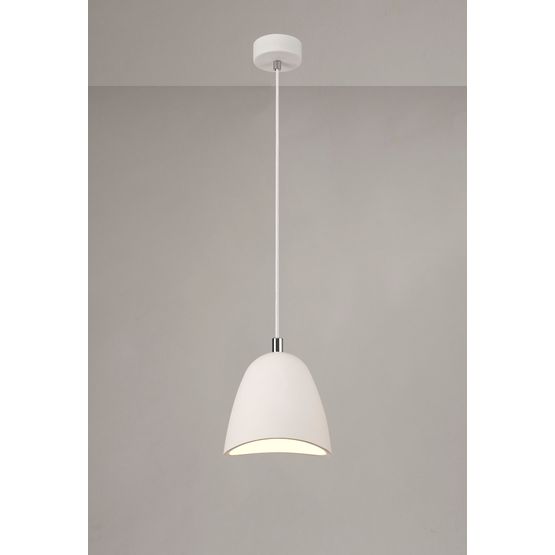 Samira Medium Pendant, 1 x E27, White Paintable Gypsum