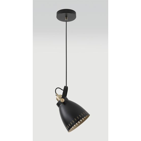 Beah Small Pendant, 1 x E27, Matt Black/Antique Brass/Khaki