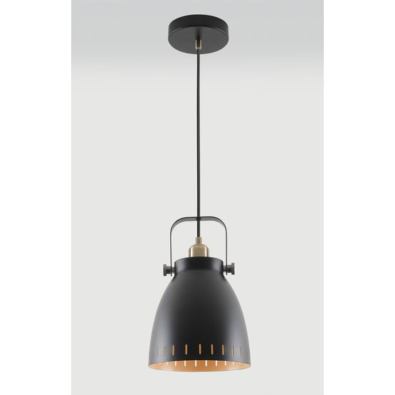 Beah Medium Pendant, 1 x E27, Matt Black/Antique Brass/Khaki