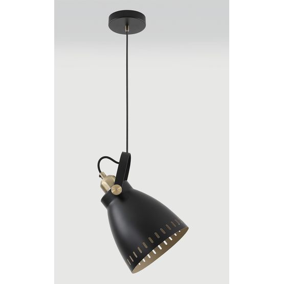 Beah Large Pendant, 1 x E27, Matt Black/Antique Brass/Khaki